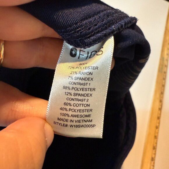 Figs Women XXSP Scrub Set Catarina Top Zamora Pant Navy Blue Drawstring Nurse - Picture 13 of 16